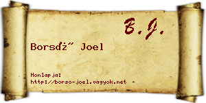 Borsó Joel névjegykártya